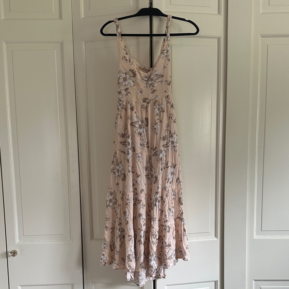 Peachy Pink Floral Maxi Dress